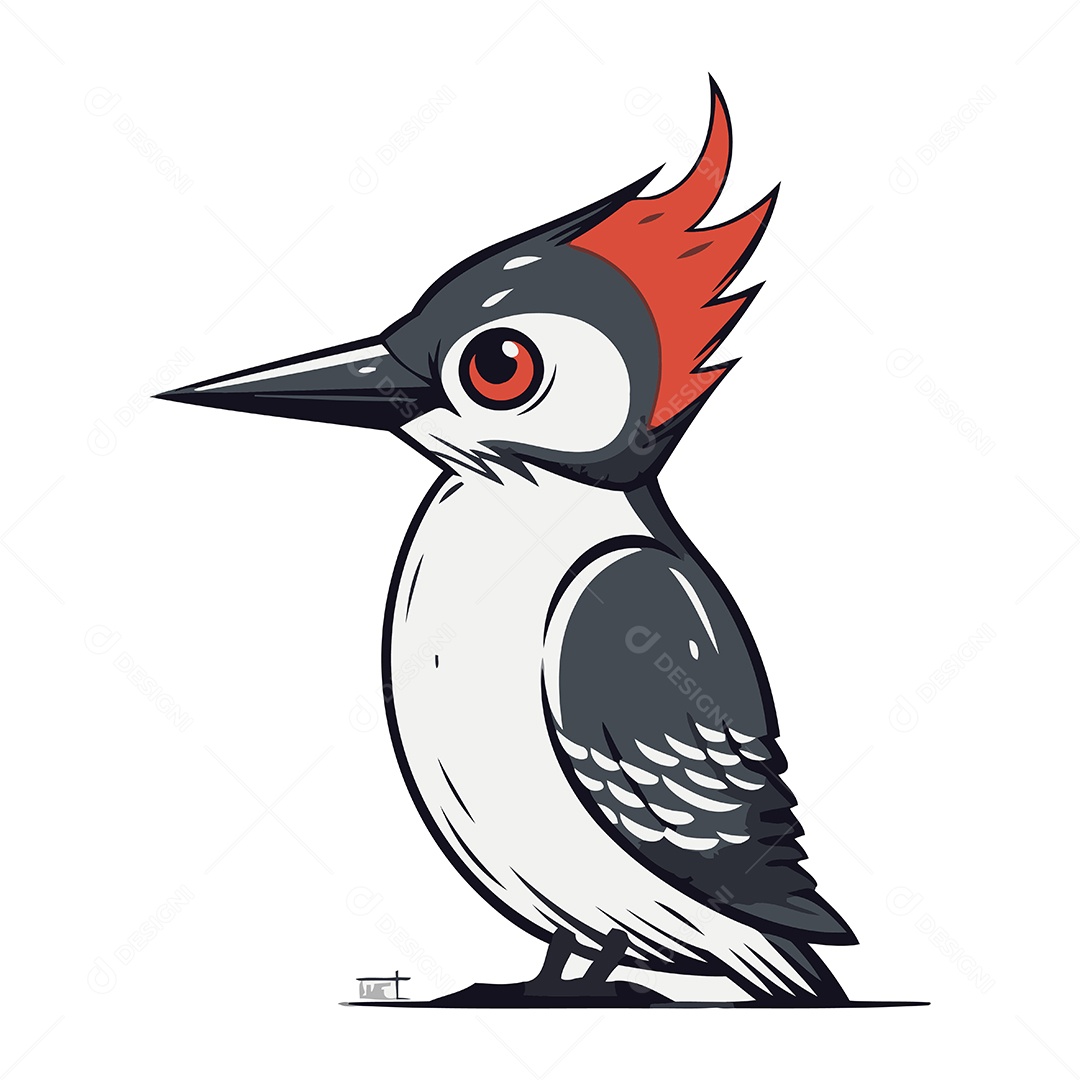Pica Pau de Desenho Animado Ilustração Vetor EPS
