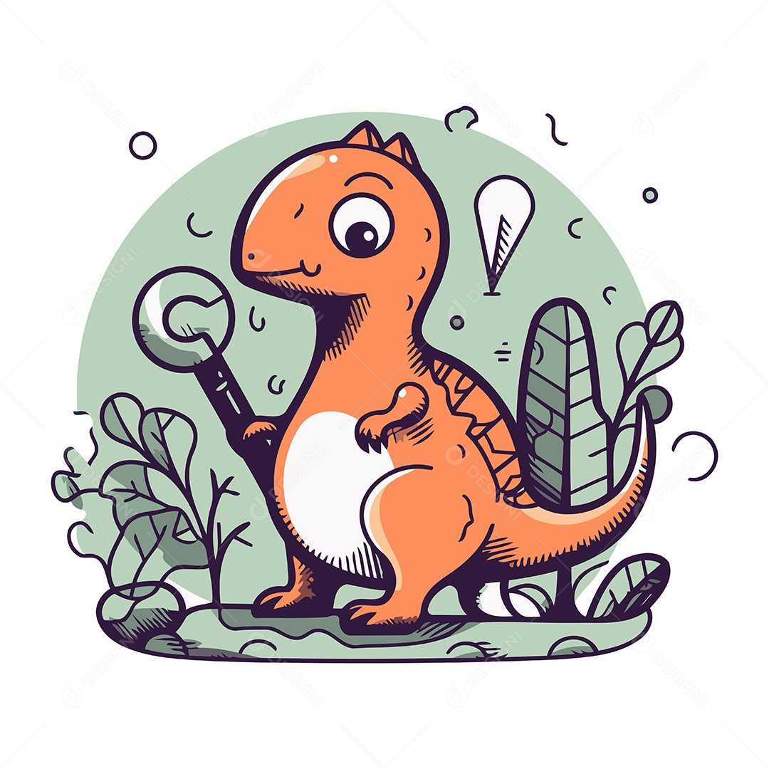 Dinossauro de Desenho Animado Ilustração Vetor EPS