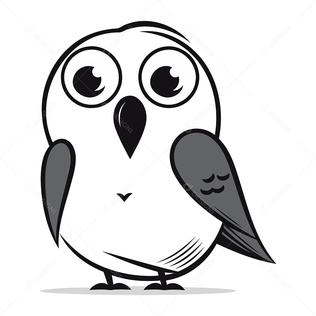 Coruja de Desenho Animado Fofa Ilustração Vetor EPS