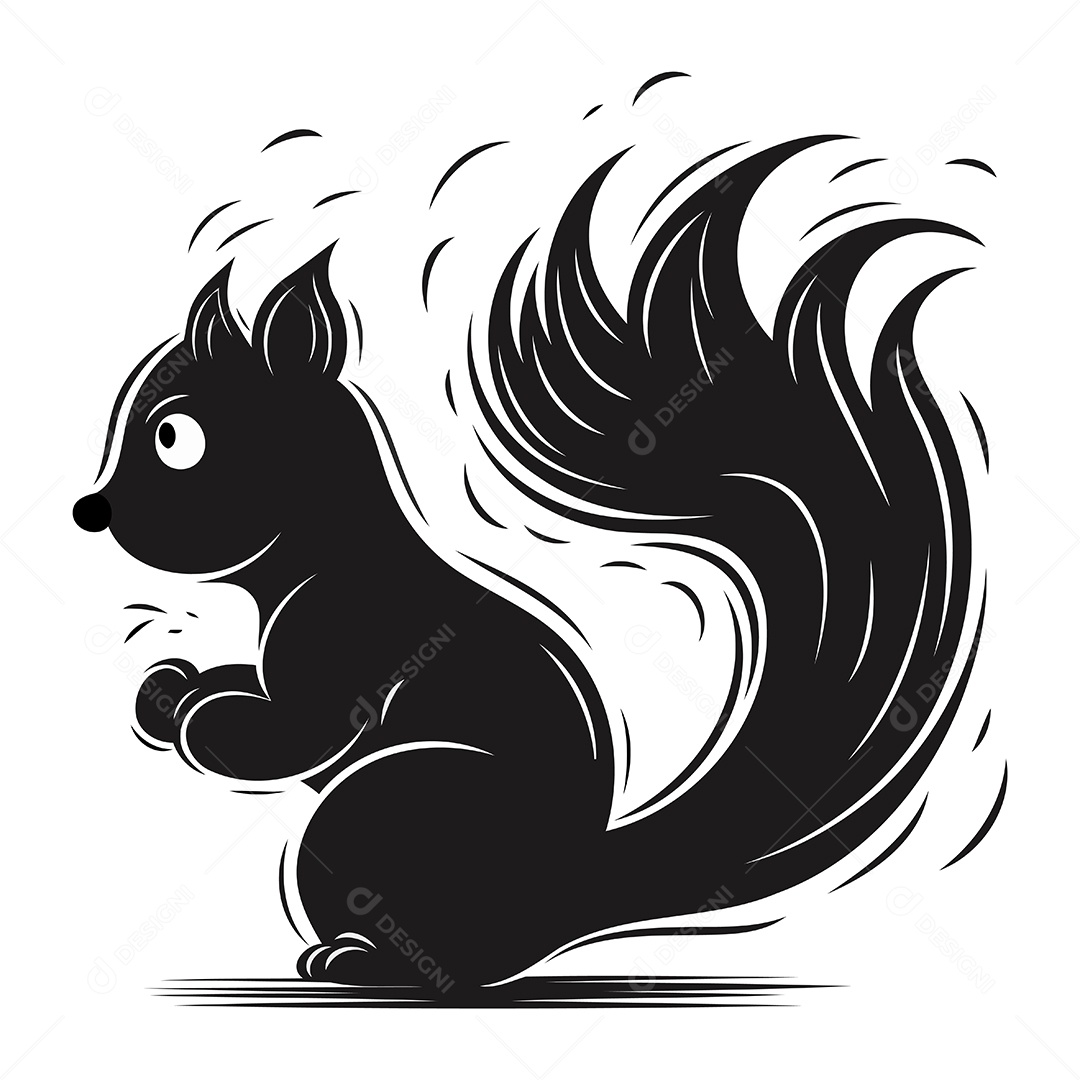 Esquilo de Desenho Animado Ilustração Vetor EPS