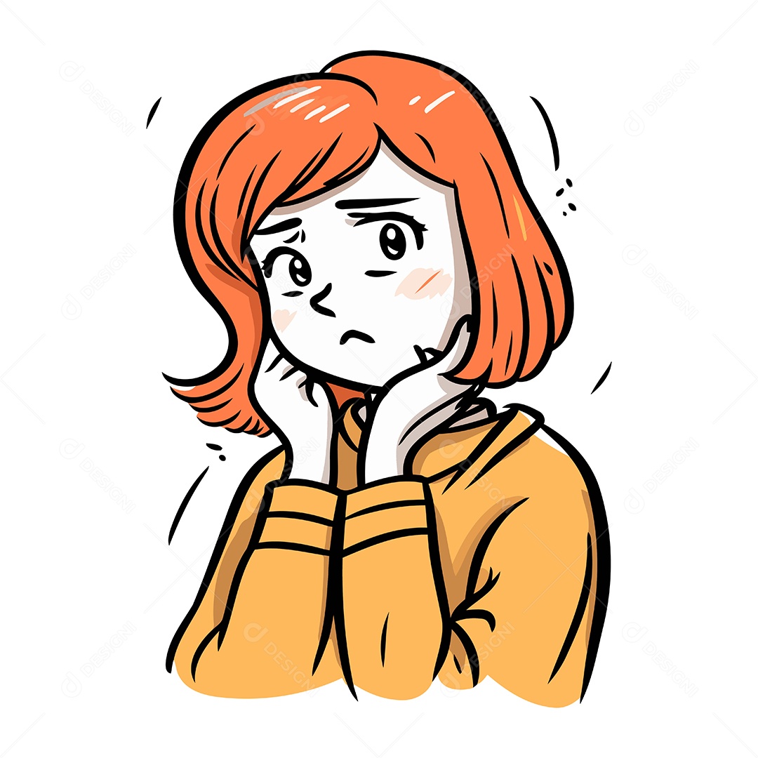 Mulher Ruiva de Desenho Animado Ilustração Vetor EPS