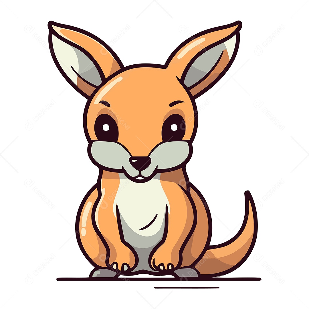 Canguru de Desenho Animado Ilustração Vetor EPS