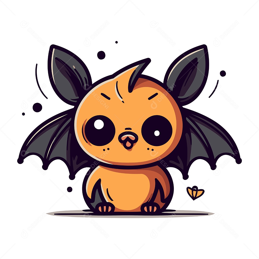 Morcego de Desenho Animado Ilustração Vetor EPS
