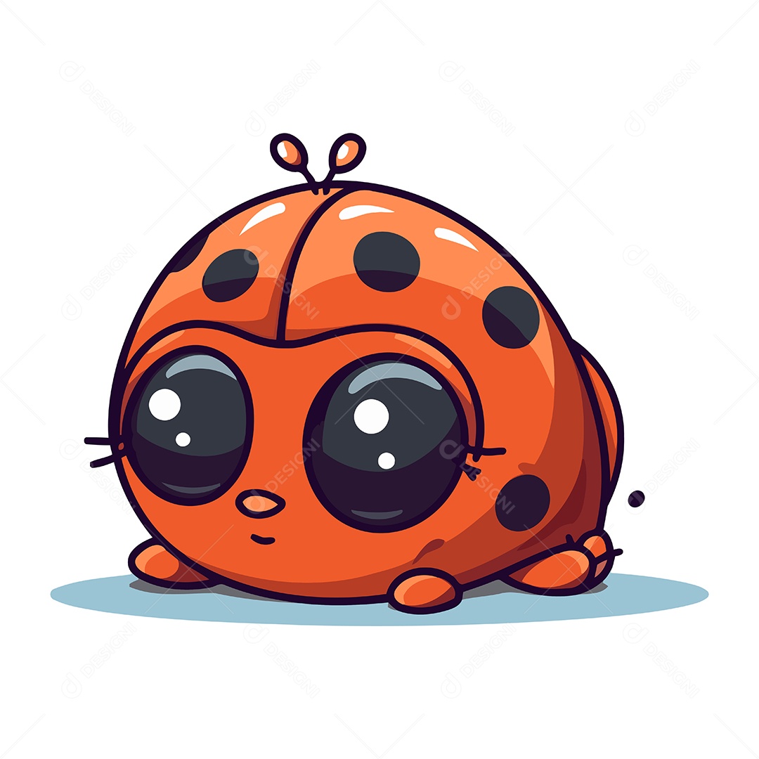 Joaninha Fofa de Desenho Animado Ilustração Vetor EPS