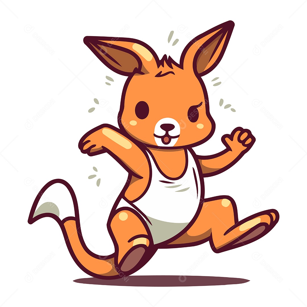 Canguru de Desenho Animado Ilustração Vetor EPS