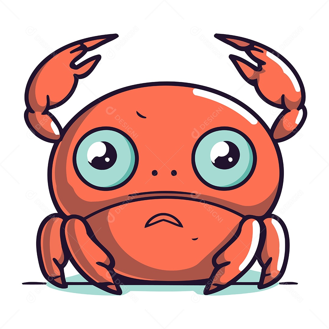 Caranguejo de Desenho Animado Ilustração Vetor EPS