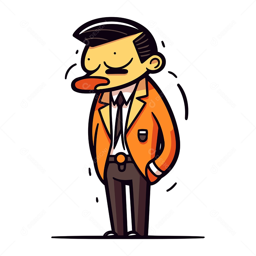 Empresário de Desenho Animado Ilustração Vetor EPS