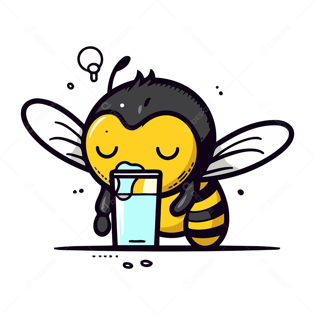 Abelha de Desenho Animado Ilustração Vetor EPS
