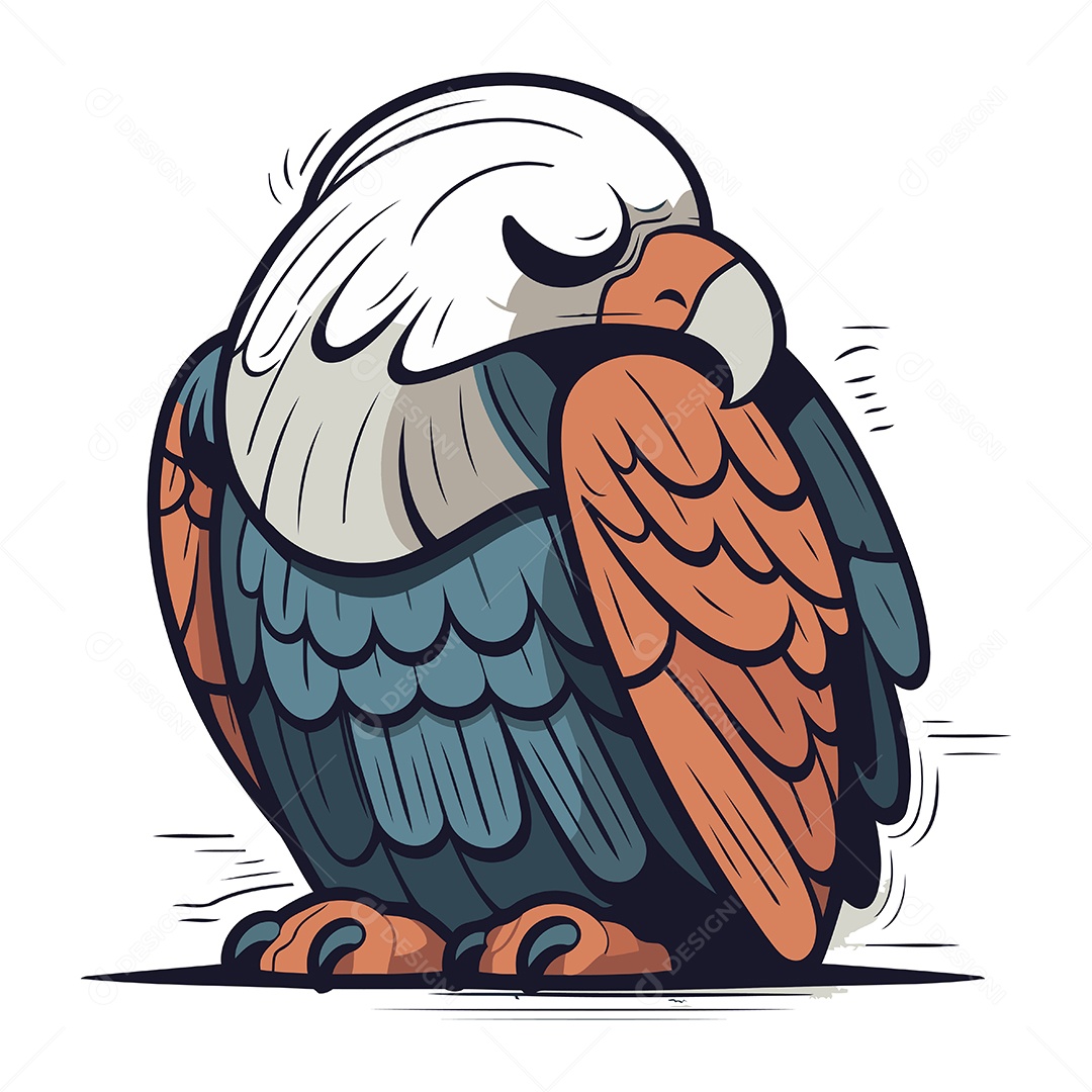 Águia de Desenho Animado Ilustração Vetor EPS