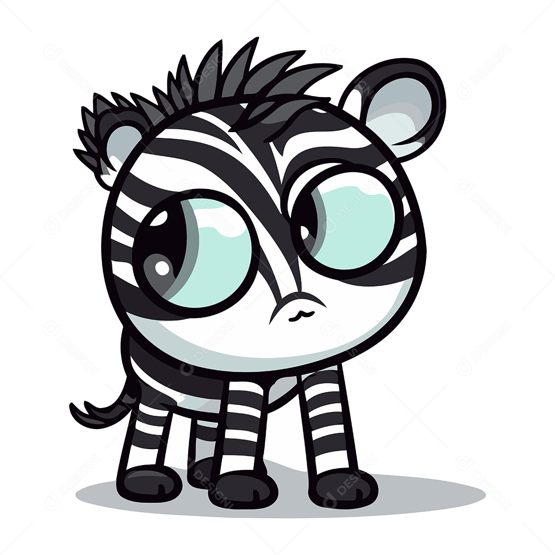 Zebra de Desenho Animado Ilustração Vetor EPS