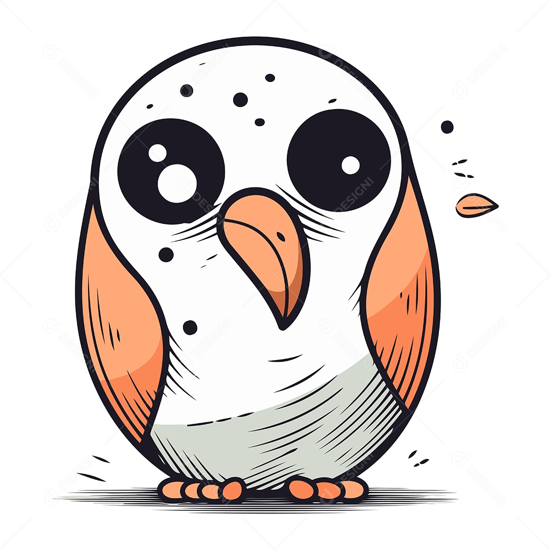 Coruja de Desenho Animado Fofa Ilustração Vetor EPS