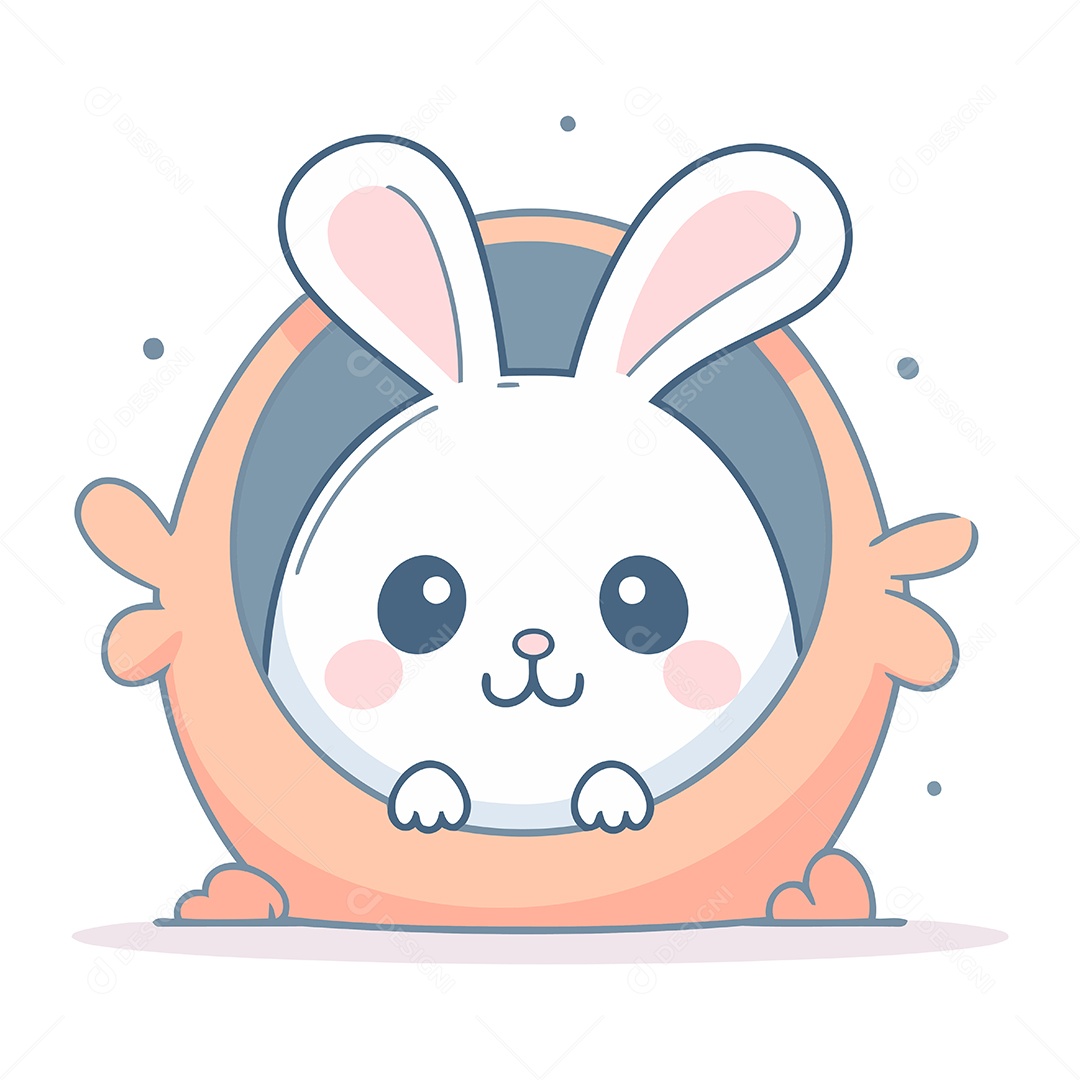 Coelhinho Fofo de Desenho Animado Ilustração Vetor EPS