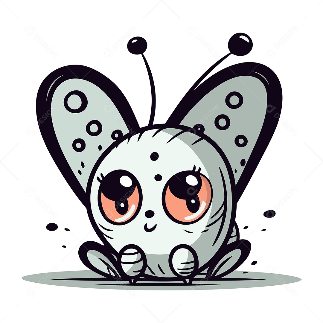 Borboleta com Olhos Grandes Ilustração Vetor EPS