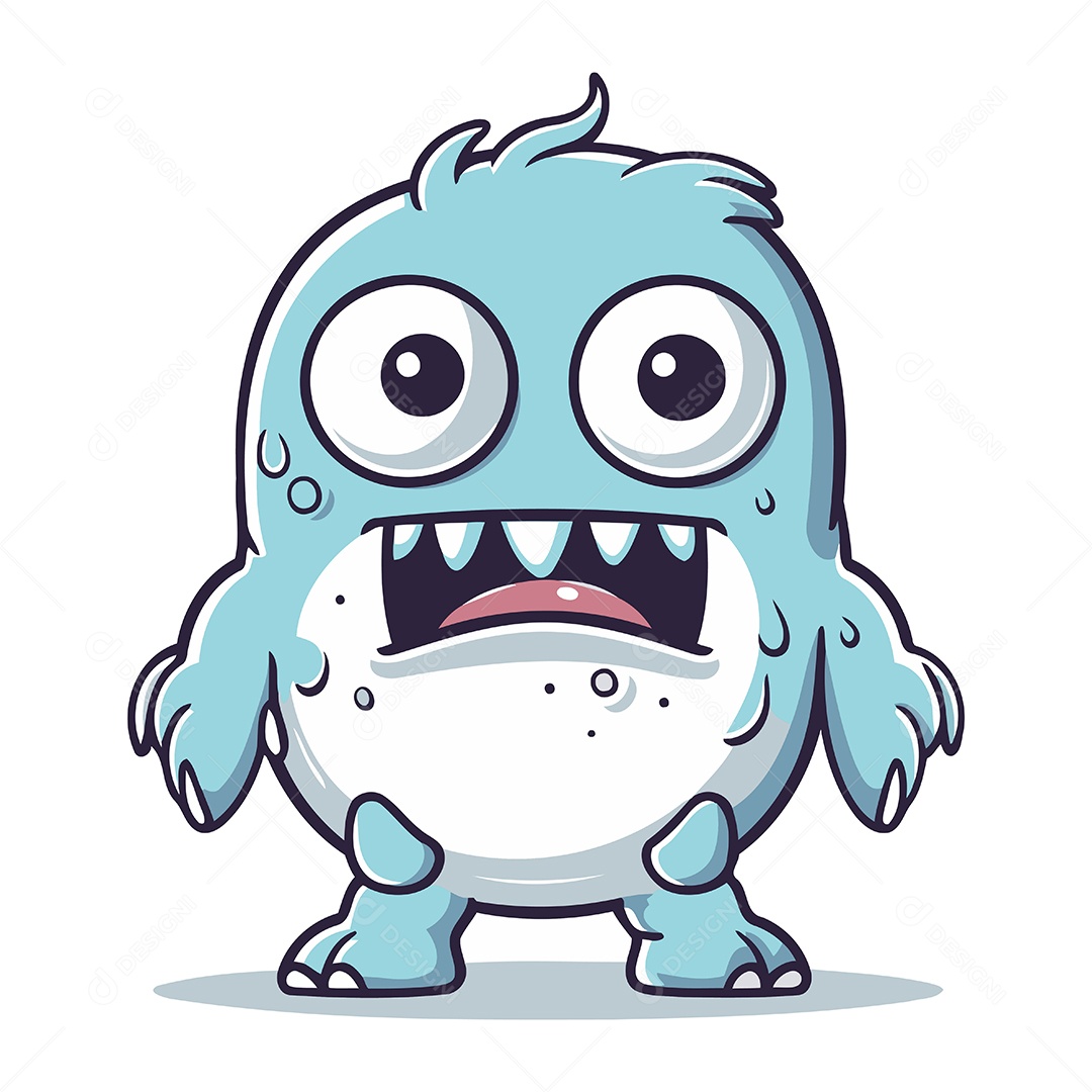 Monstro Fofo de Desenho Animado Ilustração Vetor EPS