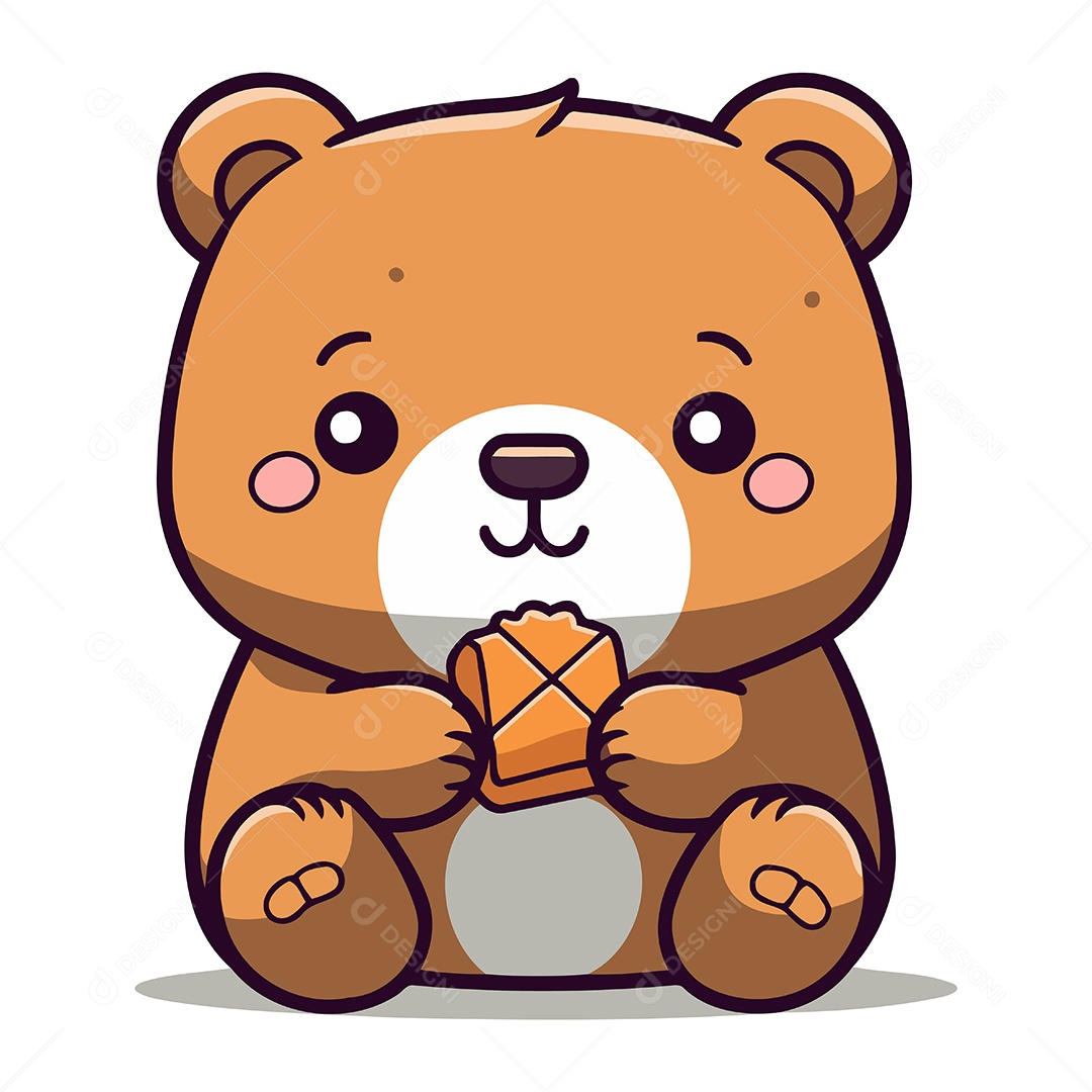 Urso Fofo de Desenho Animado Ilustração Vetor EPS