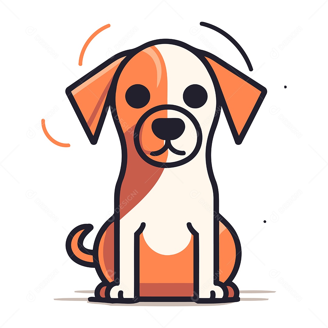 Cachorro de Desenho Animado Ilustração Vetor EPS