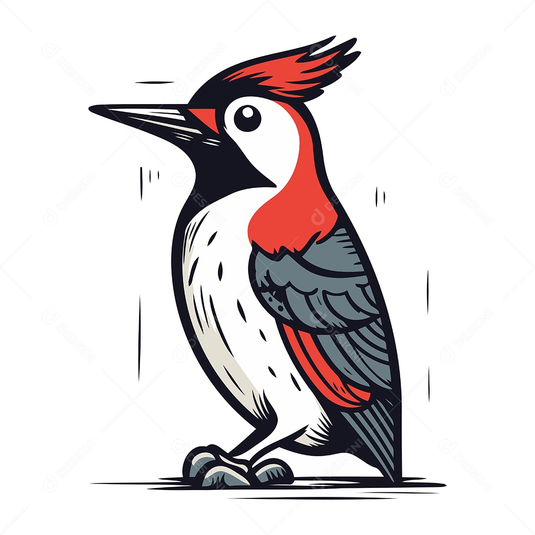 Pica Pau de Desenho Animado Ilustração Vetor EPS