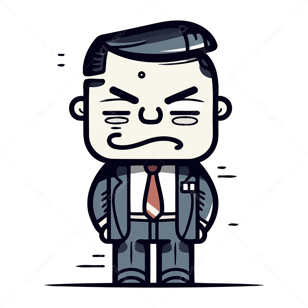 Empresário de Desenho Animado Ilustração Vetor EPS