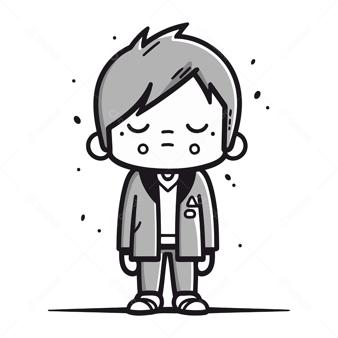 Menino de Desenho Animado Ilustração Vetor EPS