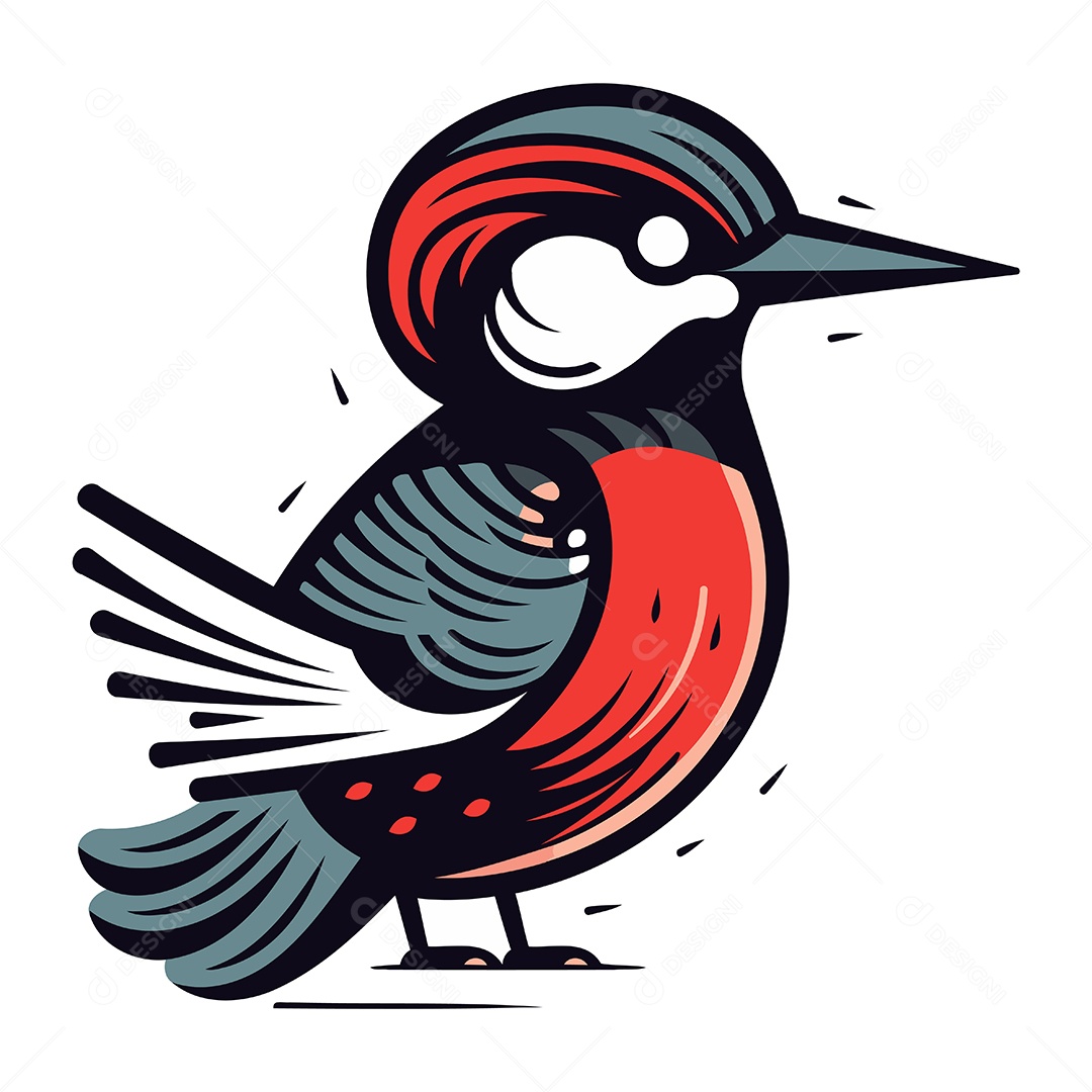 Pica Pau de Desenho Animado Ilustração Vetor EPS