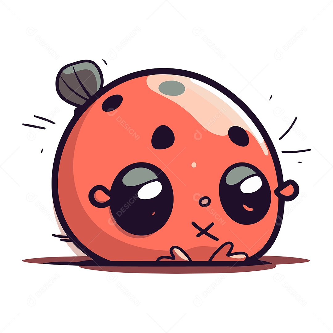 Joaninha Fofa de Desenho Animado Ilustração Vetor EPS