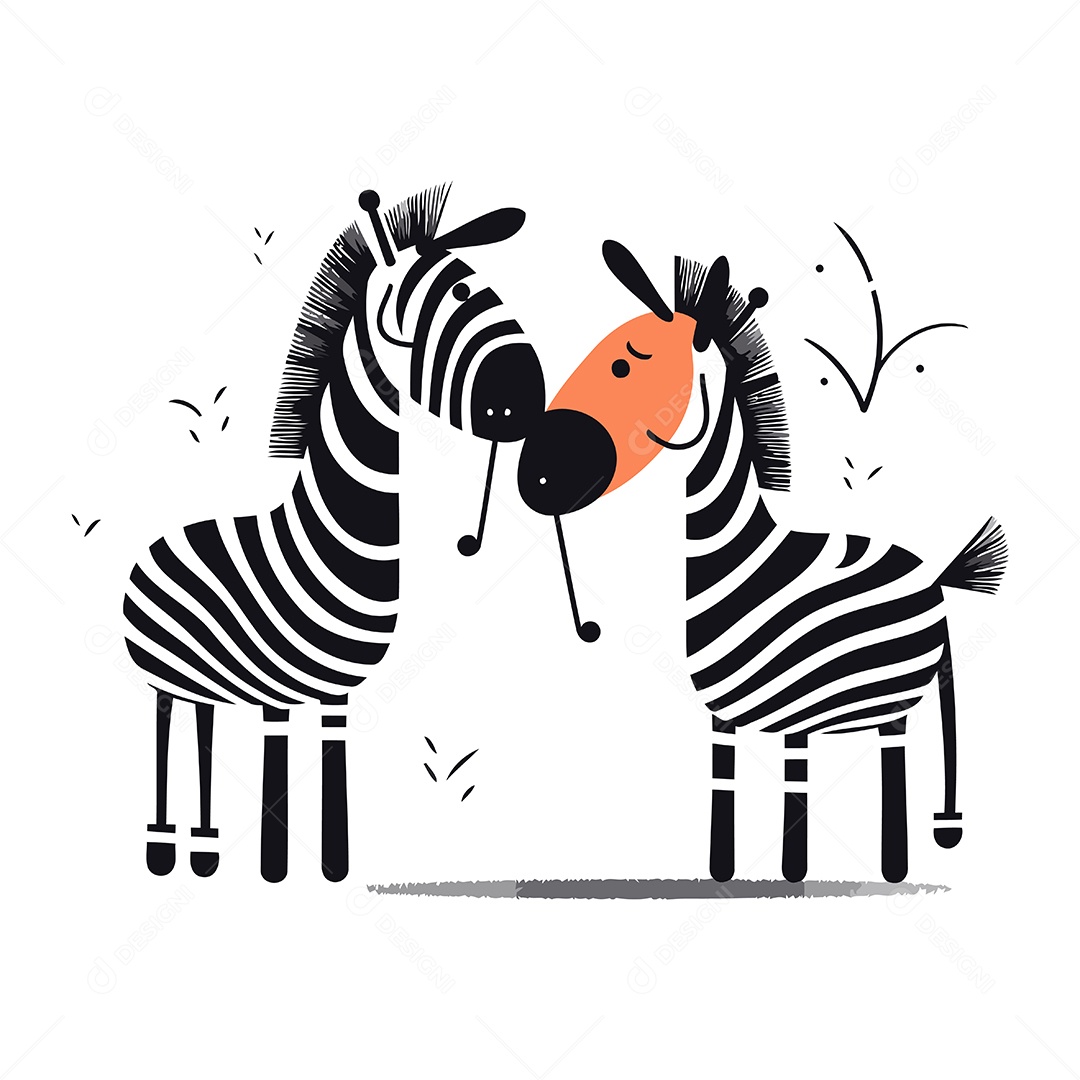 Zebra de Desenho Animado Ilustração Vetor EPS
