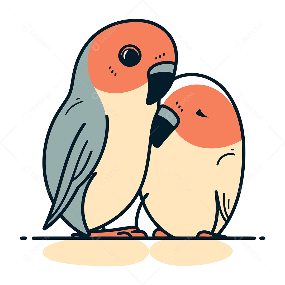 Papagaios de Desenho Animado Ilustração Vetor EPS