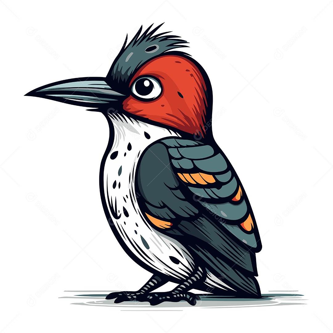 Pica Pau de Desenho Animado Ilustração Vetor EPS