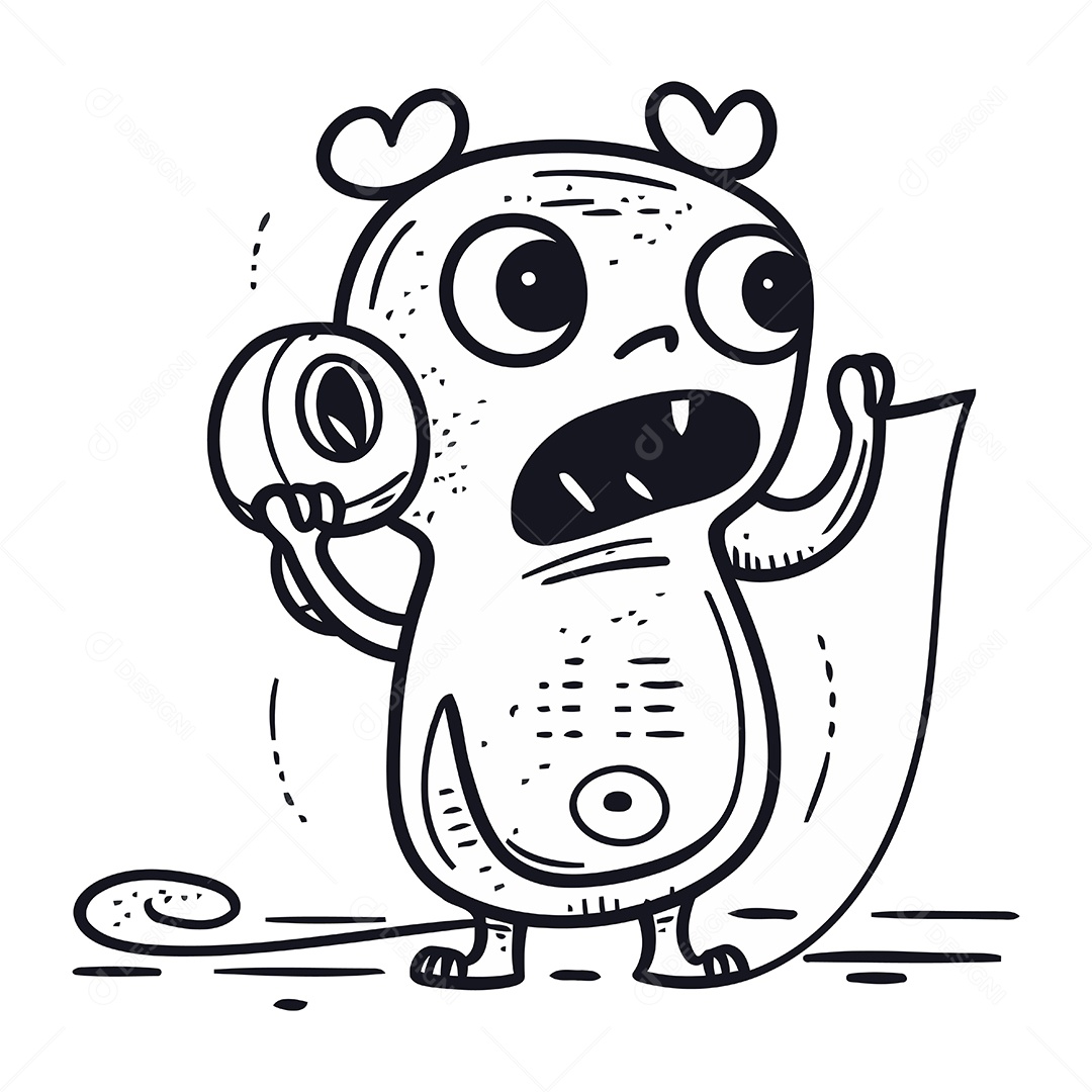 Monstro de Desenho Animado Ilustração Vetor EPS