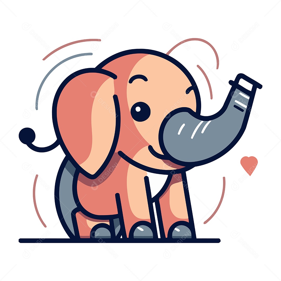 Elefante de Desenho Animado Ilustração Vetor EPS