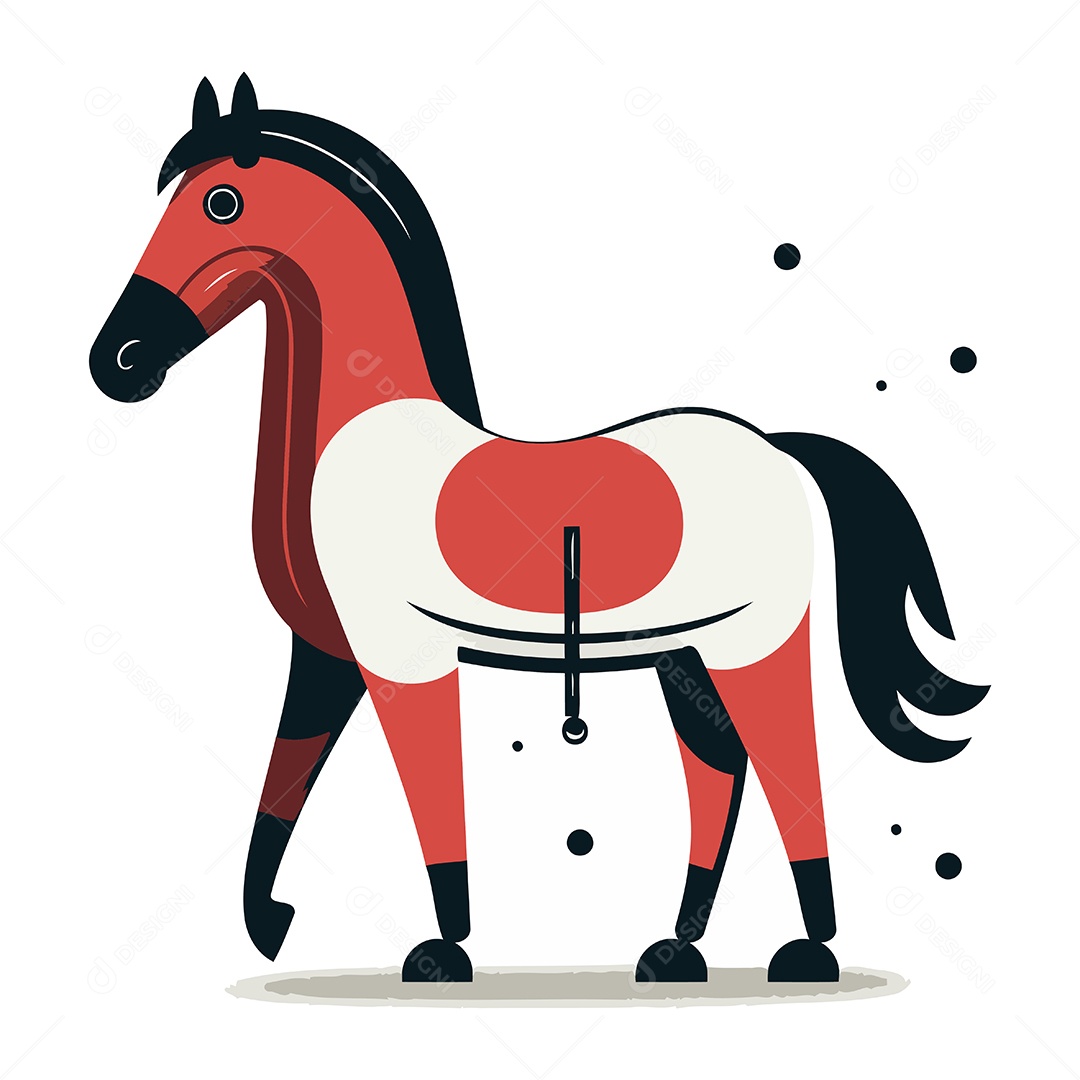 Cavalo de Desenho Animado Ilustração Vetor EPS