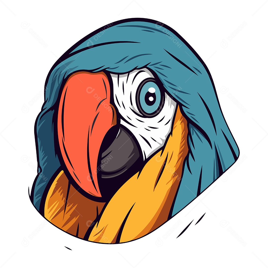 Cabeça de Papagaio com Capa Ilustração Vetor EPS