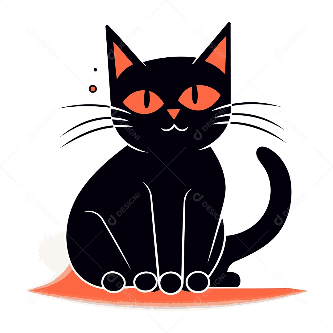 Gato de Desenho Animado Ilustração Vetor EPS