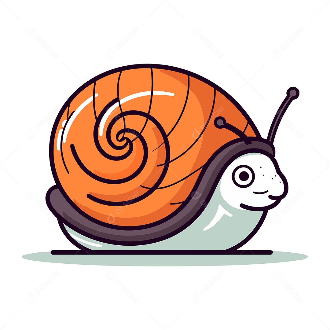 Caracol de Desenho Animado Ilustração Vetor EPS