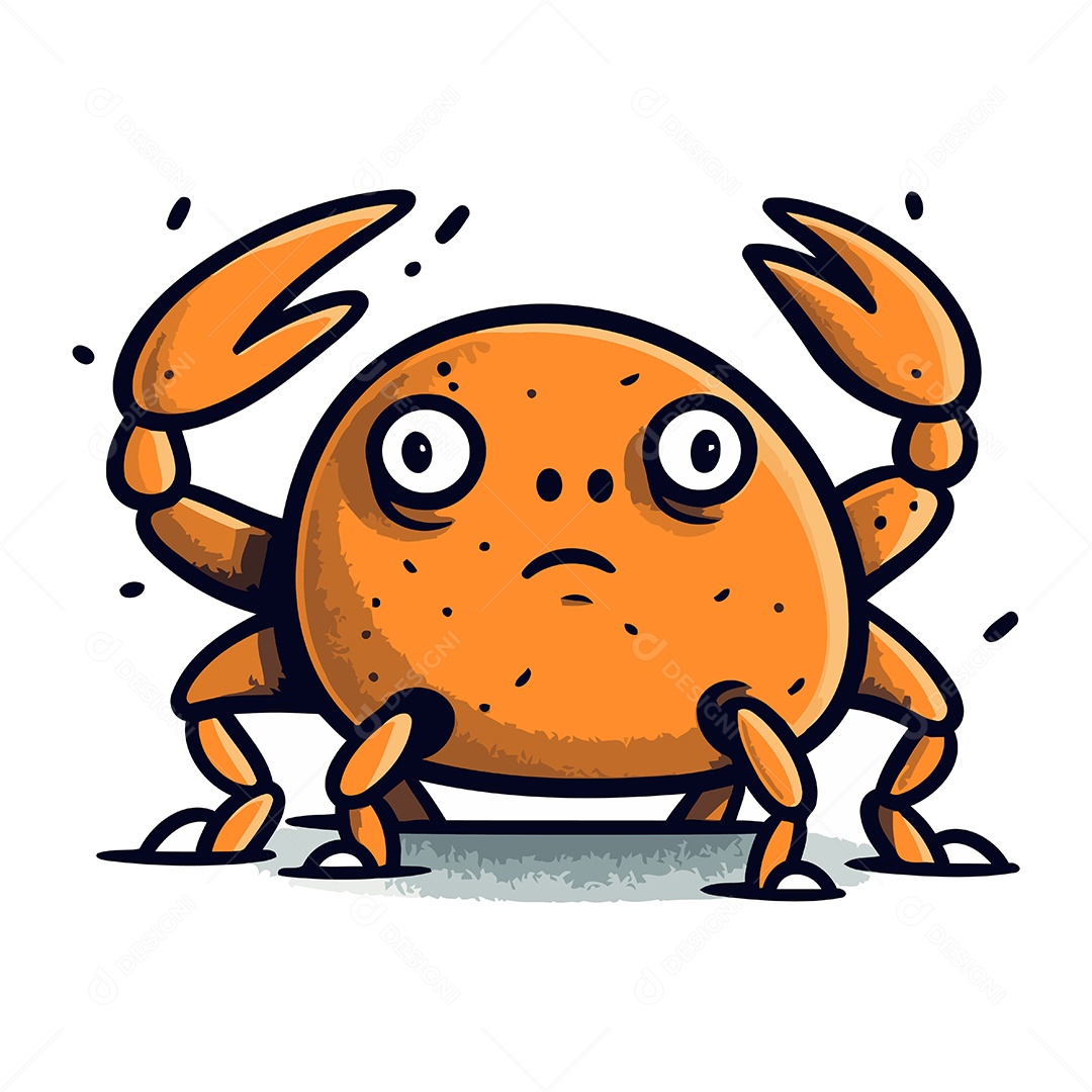 Caranguejo de Desenho Animado Ilustração Vetor EPS