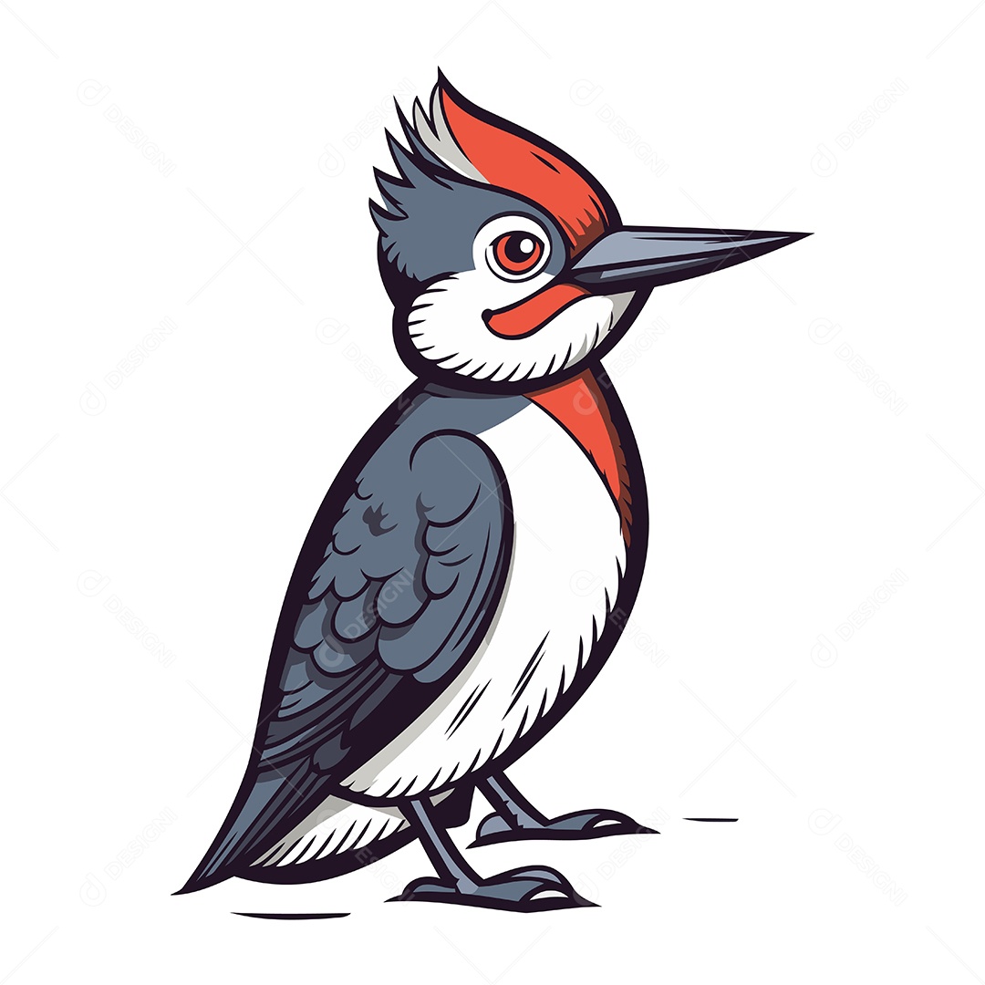 Pica Pau de Desenho Animado Ilustração Vetor EPS