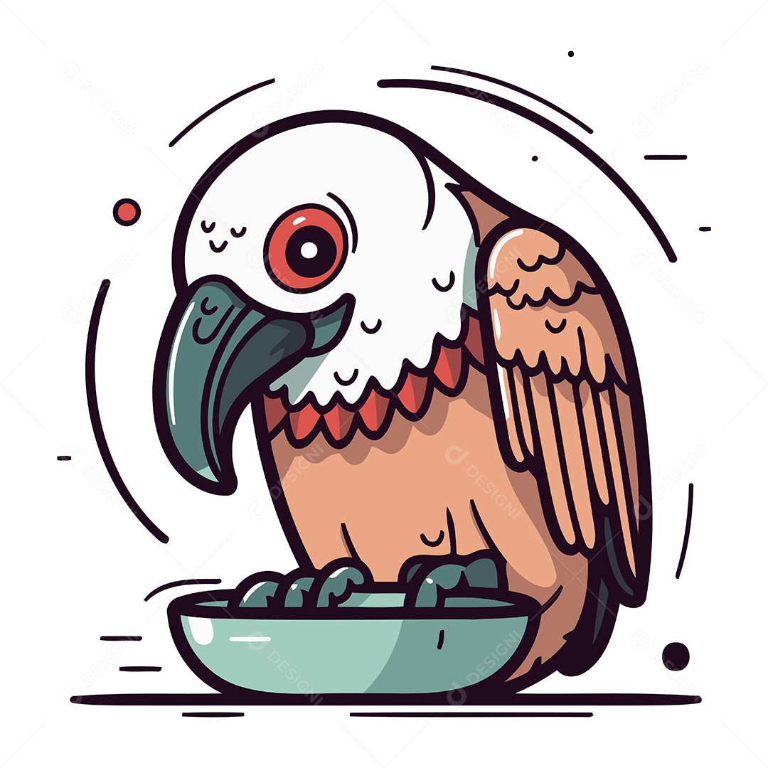 Abutre de Desenho Animado Ilustração Vetor EPS