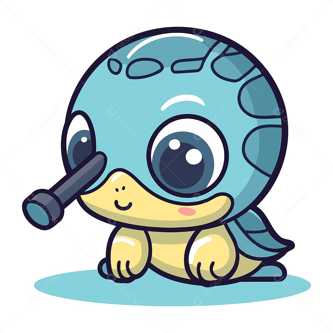 Tartaruga de Desenho Animado Ilustração Vetor EPS