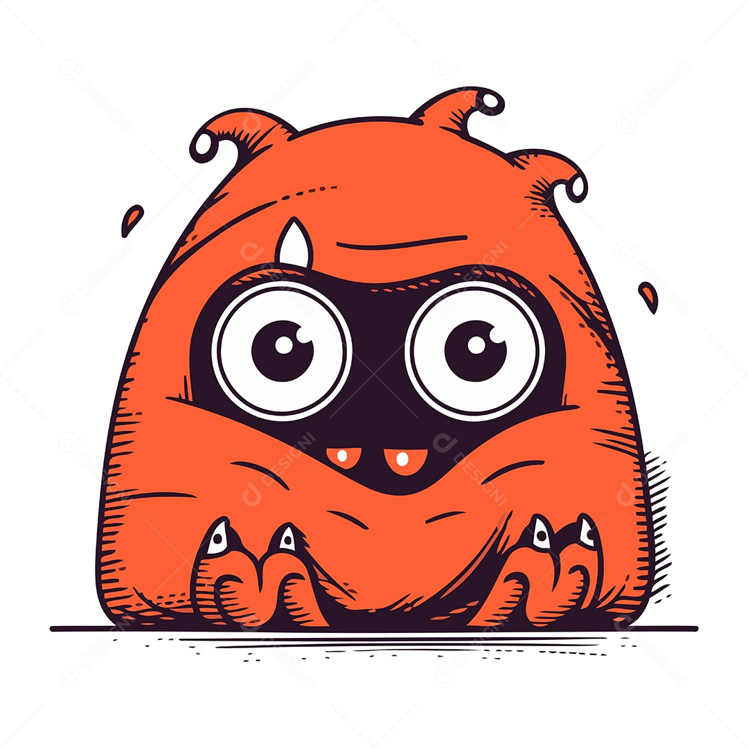 Monstro de Desenho Animado Ilustração Vetor EPS