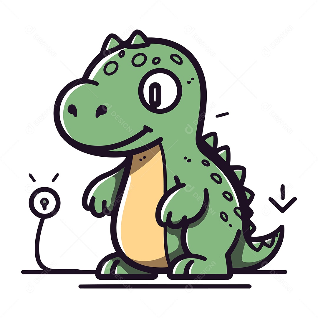 Crocodilo Fofo de Desenho Animado Ilustração Vetor EPS