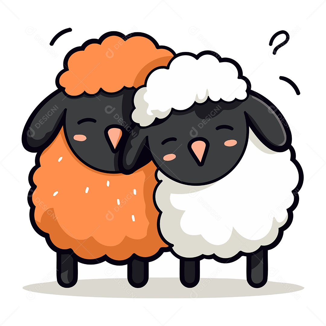 Ovelhas Fofa de Desenho Animado Ilustração Vetor EPS