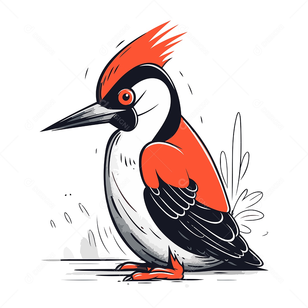 Pica Pau de Desenho Animado Ilustração Vetor EPS