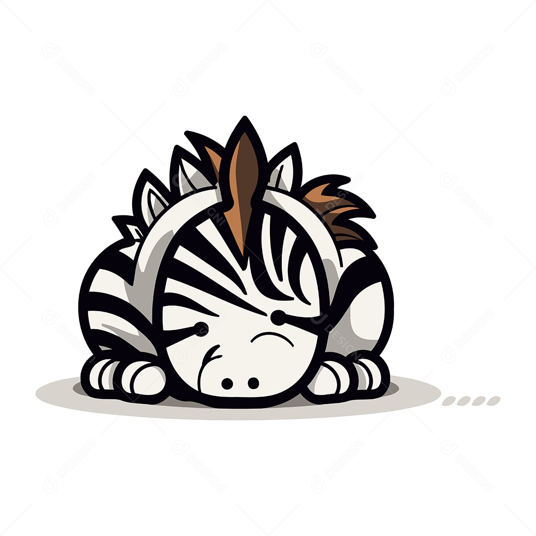 Zebra Dormindo Desenho Animado Ilustração Vetor EPS