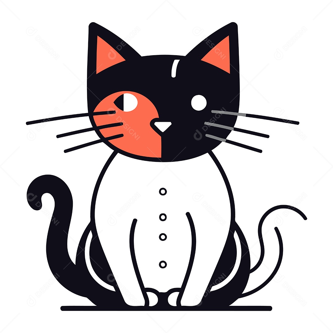 Gato de Desenho Animado Ilustração Vetor EPS