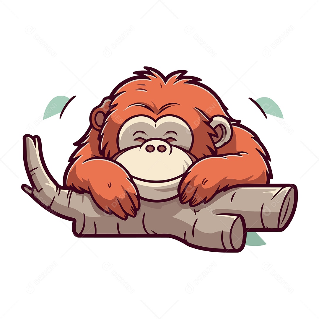 Orangotango de Desenho Animado Ilustração Vetor EPS