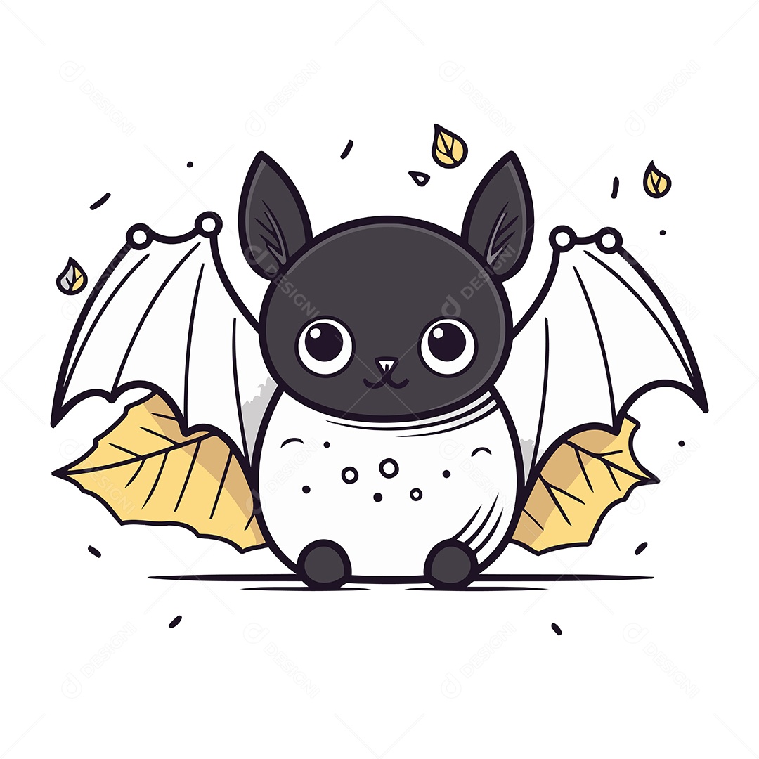 Morcego de Desenho Animado Ilustração Vetor EPS