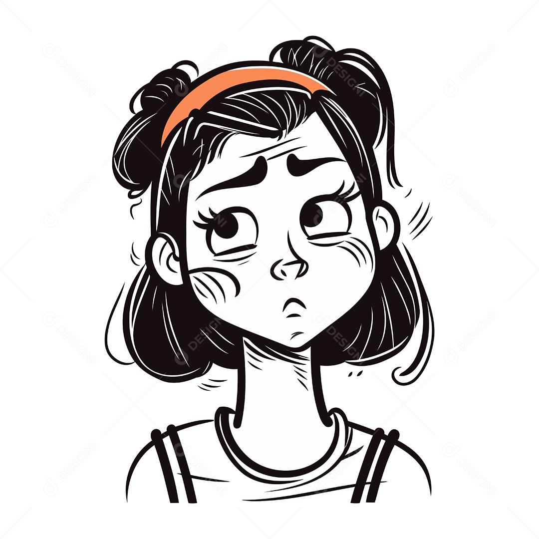 Menina de Desenho Animado Ilustração Vetor EPS