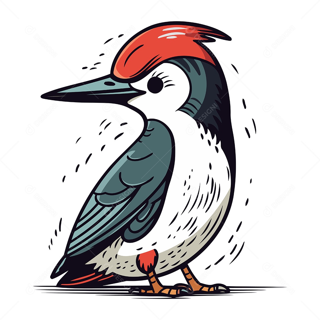 Pica Pau de Desenho Animado Ilustração Vetor EPS
