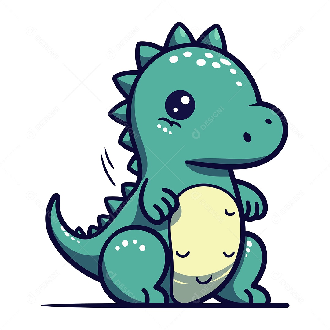 Dinossauro Fofo de Desenho Animado Ilustração Vetor EPS