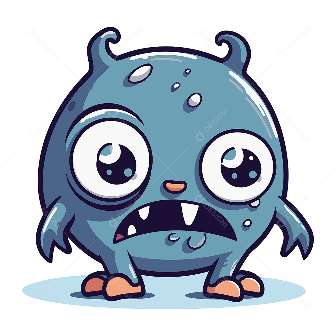 Monstro de Desenho Animado Ilustração Vetor EPS